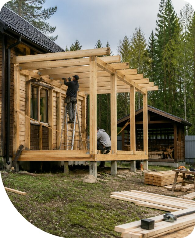 Строительство пристроек и построек на участке в Советской Гавани